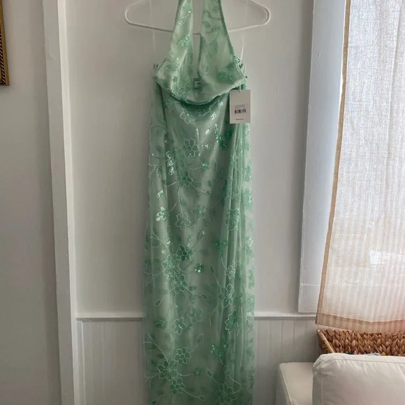 Cydney Beaded Dress - Green/Sage Maxi Dress Formal US 2/AU6 - Picture 4 of 5